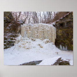 Póster Hayden Run Falls no inverno, Columbus, Ohio