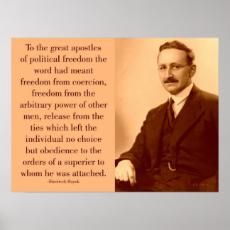 Poster Hayek sobre liberdade