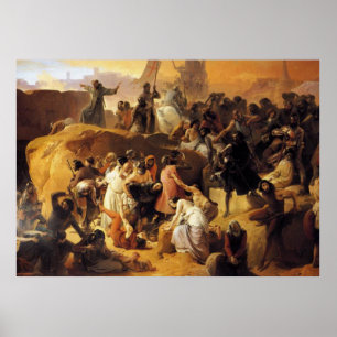 Poster Hayez Crusaders Thirsting near Jerusalém