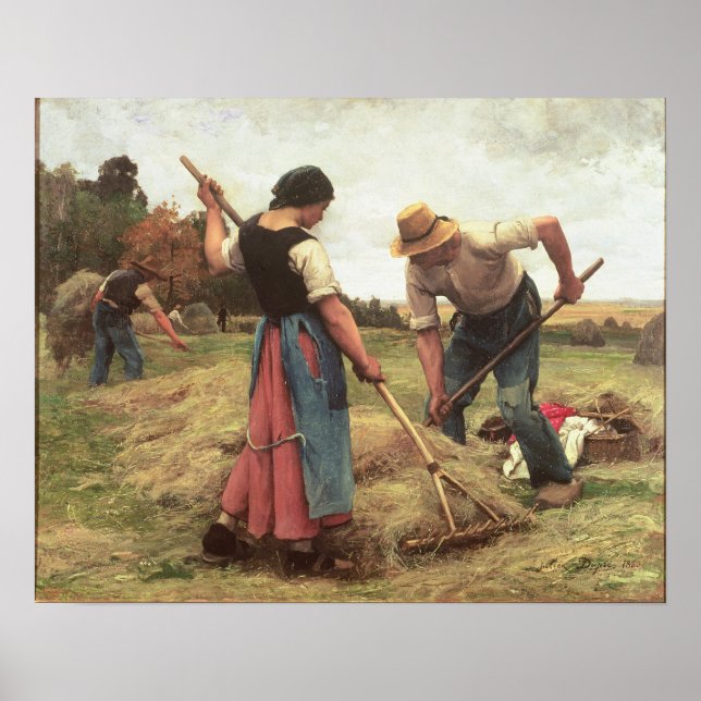 Póster Haymaking, 1880 (Frente)
