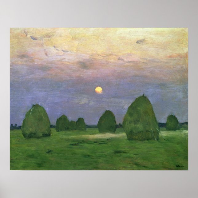 Poster Hayricks em Dusk, 1899 (Frente)