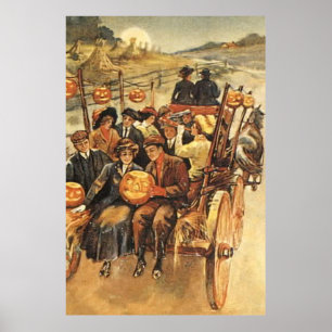 Póster Hayride Jack O' Lantern Pumpkin Moon