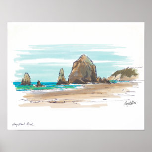 Póster Haystack Rock