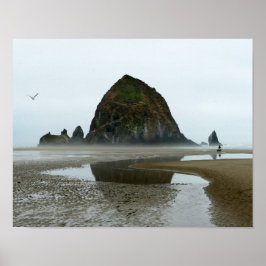 Póster Haystack Rock Refletion, Cannon Beach, Oregon