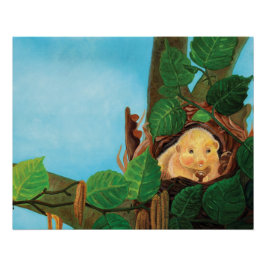 Póster Hazel dormouse comendo avelã