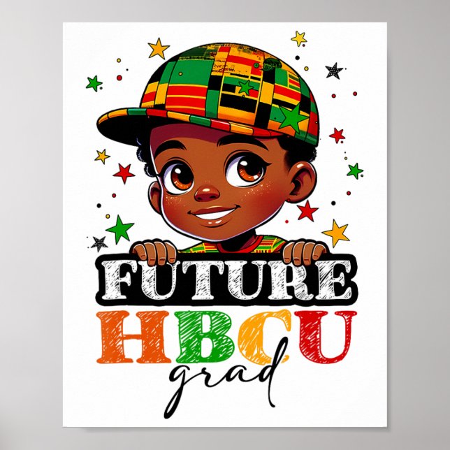 Poster Hbcu Futuro Formando História Negra Rapazes Gradua (Frente)