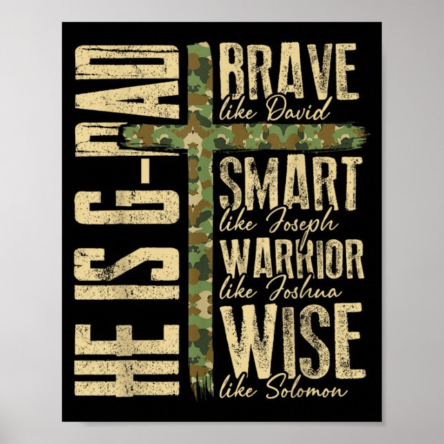 Poster He Is G-dad Camo Religious Father's Day Christian  (Frente)