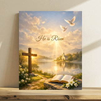 Poster He Is Risen Christian Easter 
