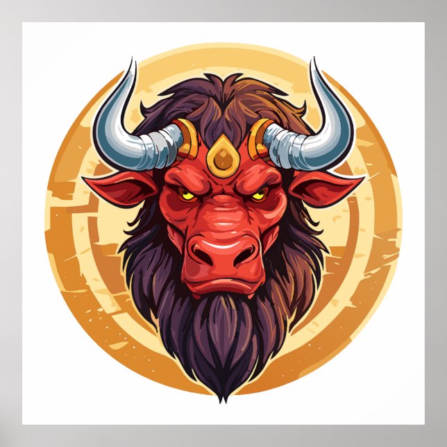 Poster Head of a minotaur from greek mythology (Frente)