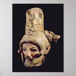 Póster Head of a warrior wearing a helmet