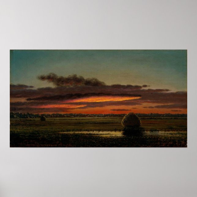 Poster Heade - Pôr do Sol Sobre os Pântanos 1890 (Frente)