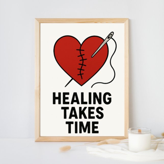 Poster Healing Takes Time Mental Health Support  (Criador carregado)