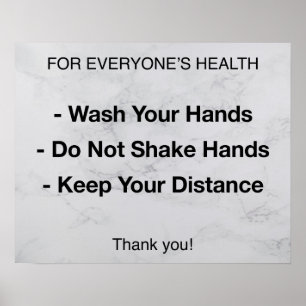 Poster Health Rules Disease Prevention