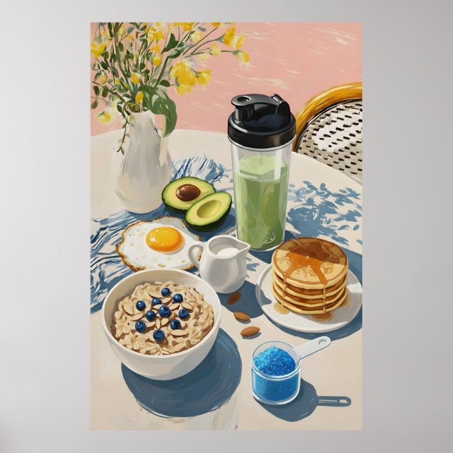 Poster Healthy Breakfast gym Food Kitchen Pancakes Cozy (Frente)