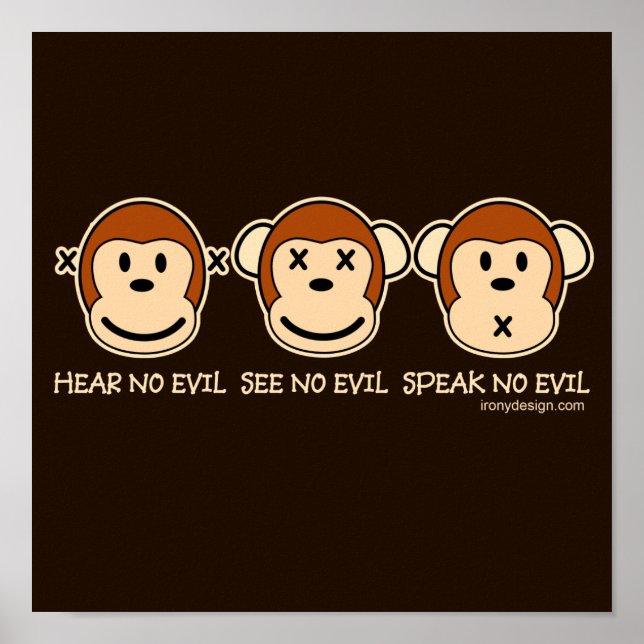 Póster Hear No Evil Monkeys (Frente)