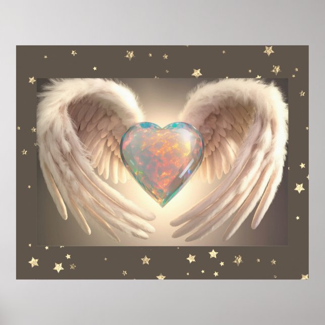 Poster *~* Heart Angel Wings nos quatro lados (Frente)