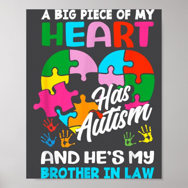 Poster Heart Brother-in-law Autism Awareness Puzzle Ece R (Frente)