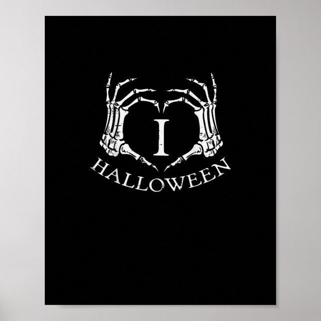 Poster Heart Halloween Skeleton Figurume Men Mulheres Ki (Frente)
