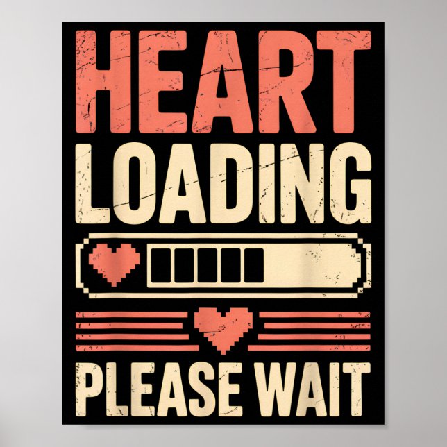 Poster Heart Loading Please Wait Retro Xel Valentine Humo (Frente)