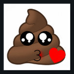 Póster Heart Love Poop Emoji<br><div class="desc">Que presente divertido para quem ama corações, cocô e emojis! Lol! Omg!</div>
