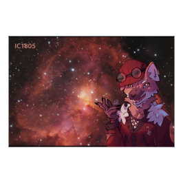 Póster Heart Nebula IC 1805 Anime wolf