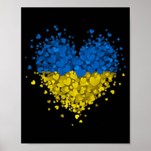 Poster Heart Quebra-cabeça Ucrânia Ame a Ucrânia Flag S U