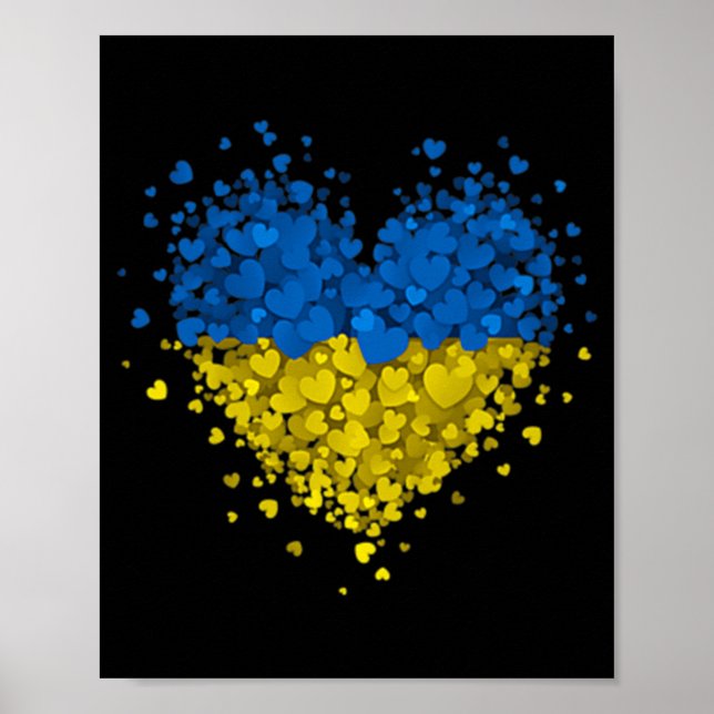 Poster Heart Quebra-cabeça Ucrânia Ame a Ucrânia Flag S U (Frente)