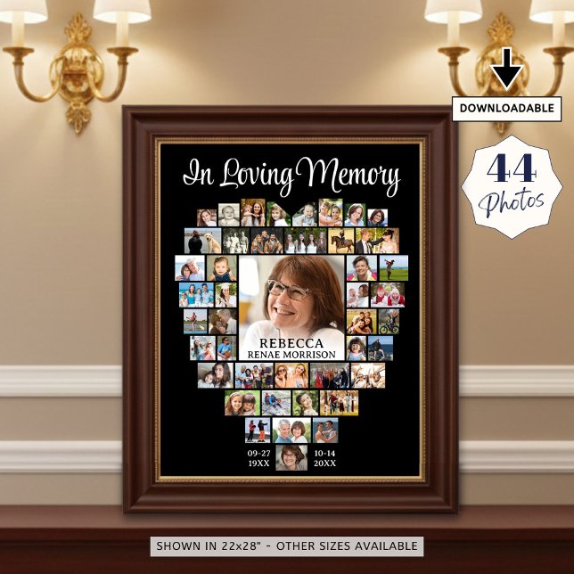 Poster Heart Shape 44 Photos Funeral Memorial (Criador carregado)