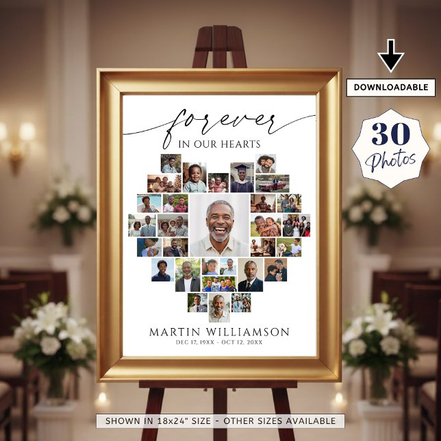 Poster Heart Shaped Photo Collage Forever in Our Hearts (Criador carregado)