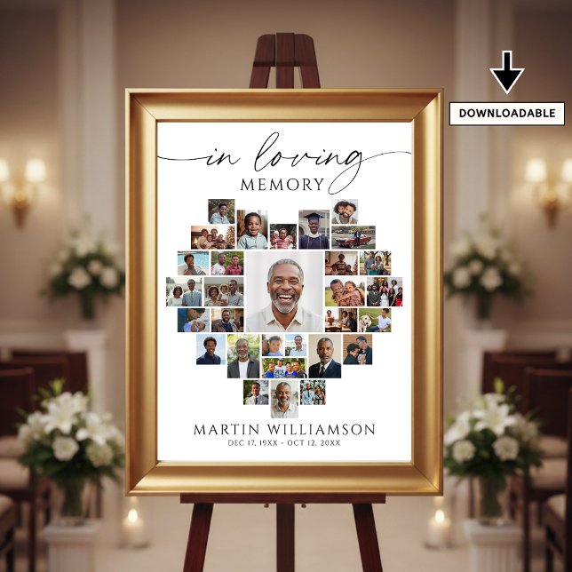 Poster Heart Shaped Photo Collage In Loving Memory (Criador carregado)