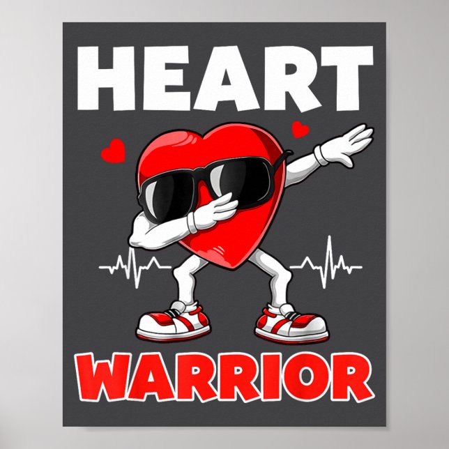 Poster Heart Warrior Heart Disease Awareness Month Red He (Frente)