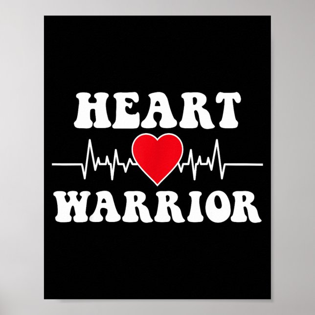 Poster Heart Warrior Heart Disease Awareness Month Red He (Frente)