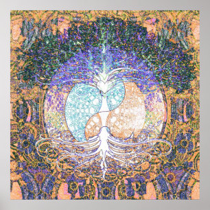 Poster Heart, yin yang, árvore da vida de Amelia Carrie