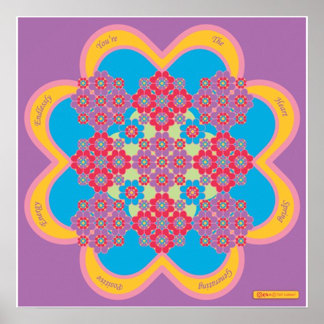 Póster HeartMandala com Poema HeartSpring (Frente)