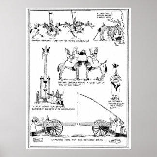 Poster Heath Robinson Cracking Loucos da Primeira Guerra 