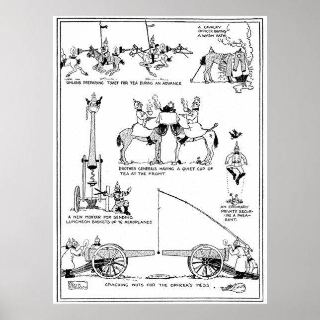 Poster Heath Robinson Cracking Loucos da Primeira Guerra  (Frente)