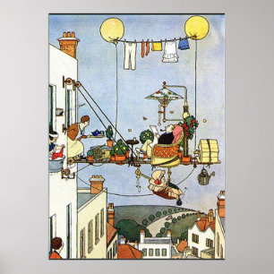 Poster Heath Robinson Ilustração Home Comforts W Heath