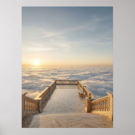 Poster Heavenly Terrace Above the Clouds