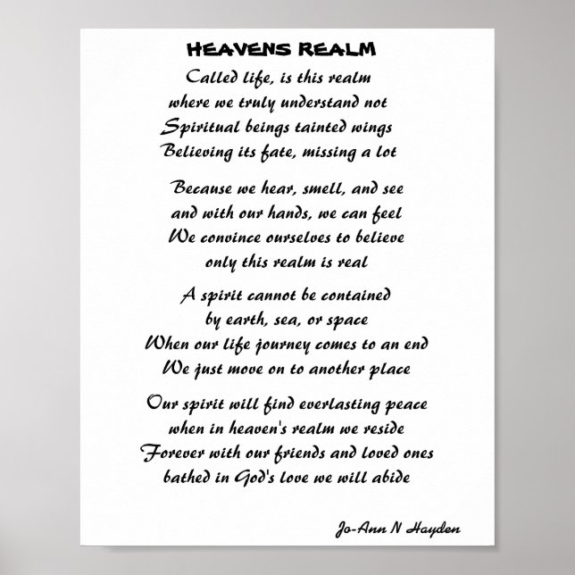 POSTER HEAVENS REALM POEM (Frente)