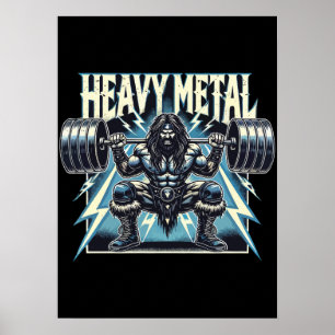Poster Heavy Metal - Malhação Engraçada De Elevação Do Gy