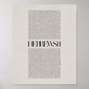 Poster Hebraico 11 - Fé em Ação - Arte de Muro de Escritu