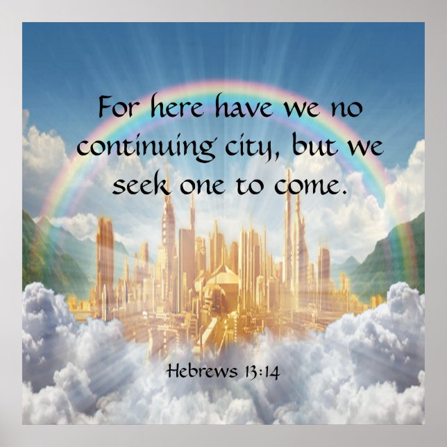 Poster Hebraico 13:14 (Frente)