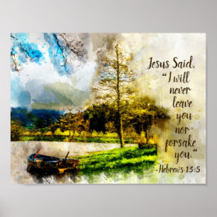 Poster Hebraico 13:5 eu nunca vou te deixar ou te abandon