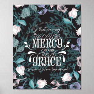 Poster Hebraico 4:16 cita preto