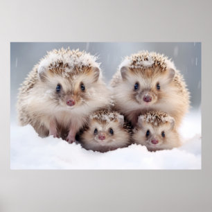 Poster Hedgehog Animal Wilderness Beauness Art