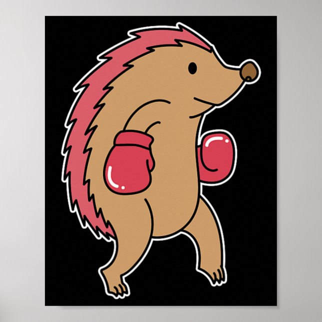 Poster Hedgehog faz boxe (Frente)