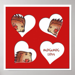 Poster Hedgehog Love!