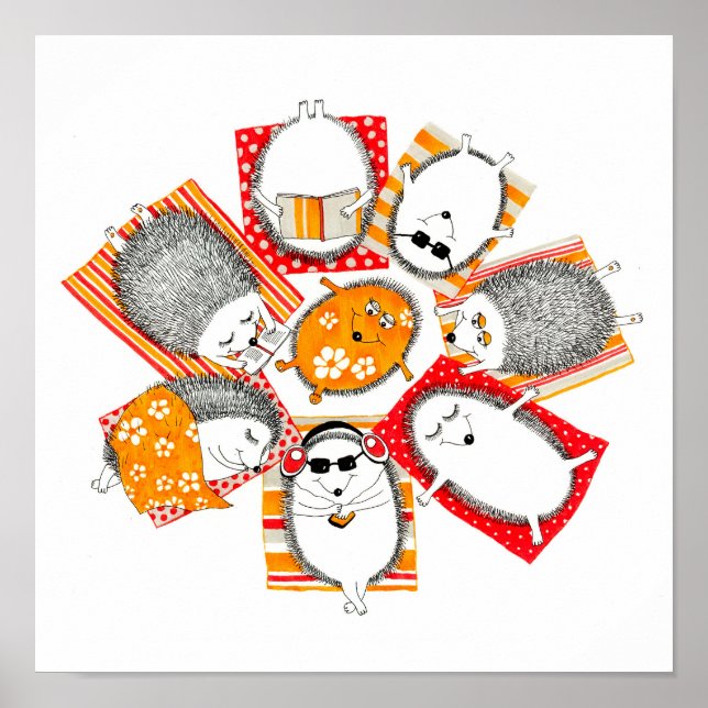 Póster Hedgehogs na praia (Frente)