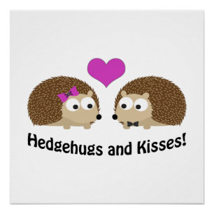 Póster Hedgehugs e amor do ouriço dos beijos