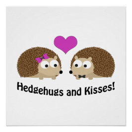 Póster Hedgehugs e Kisses Hedgehog Love